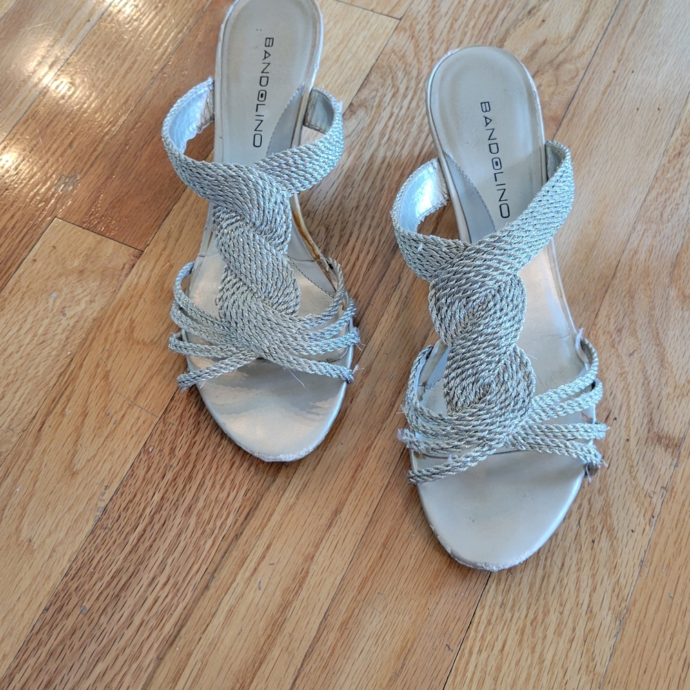 Bandolino Silver Braided Strap Sandal - Women